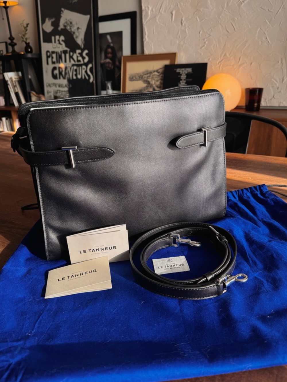 Le Tanneur LARGE SHOULDERBAG IN SMOOTH LEATHER AND NUBUCK - Picture 4 of 10